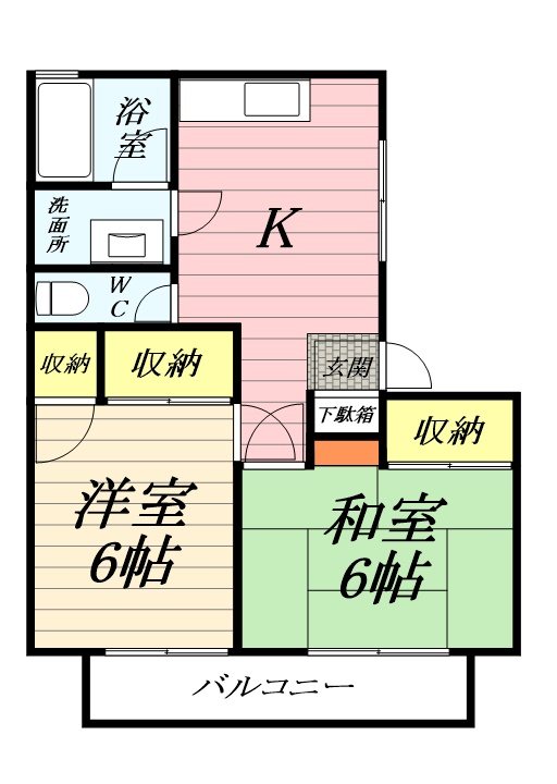 コーポＫＪＭ　 B106号室 間取り