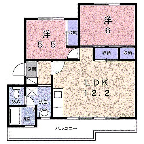 リバーサイド 202号室 間取り