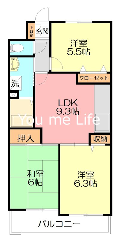 フェリースいずみ中央 406号室 間取り