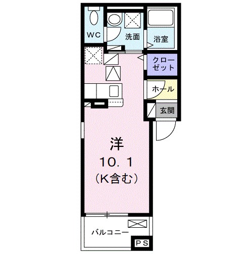 Ｆｏｕｒ　Ｓｅａｓｏｎｓ・Ｔ 101号室 間取り