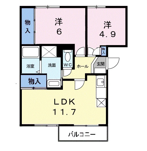 クレールメゾン 303号室 間取り