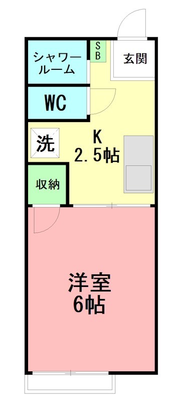 シティハイムベルＢ 206号室 間取り