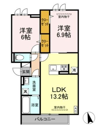 ロイヤルヒルズ 203号室 間取り