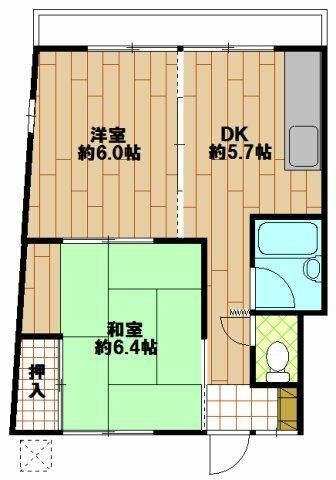 サンハイツ厚木 202号室 間取り