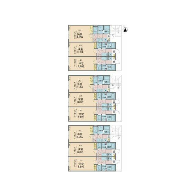 カインドネス大和桜ヶ丘Ⅱ 102号室 間取り