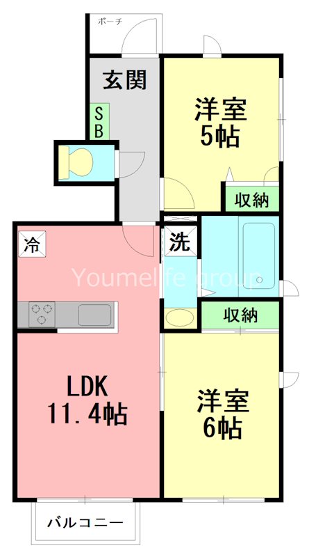 アメニティー厚木市林4丁目アパート 101号室 間取り