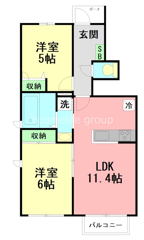 アメニティー厚木市林4丁目アパート 102号室 間取り