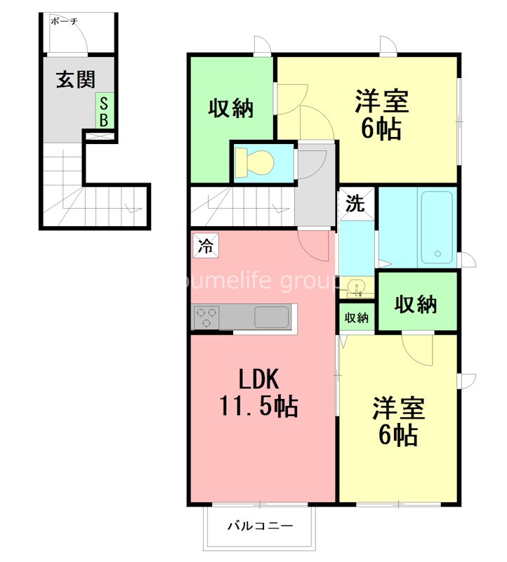 アメニティー厚木市林4丁目アパート 201号室 間取り