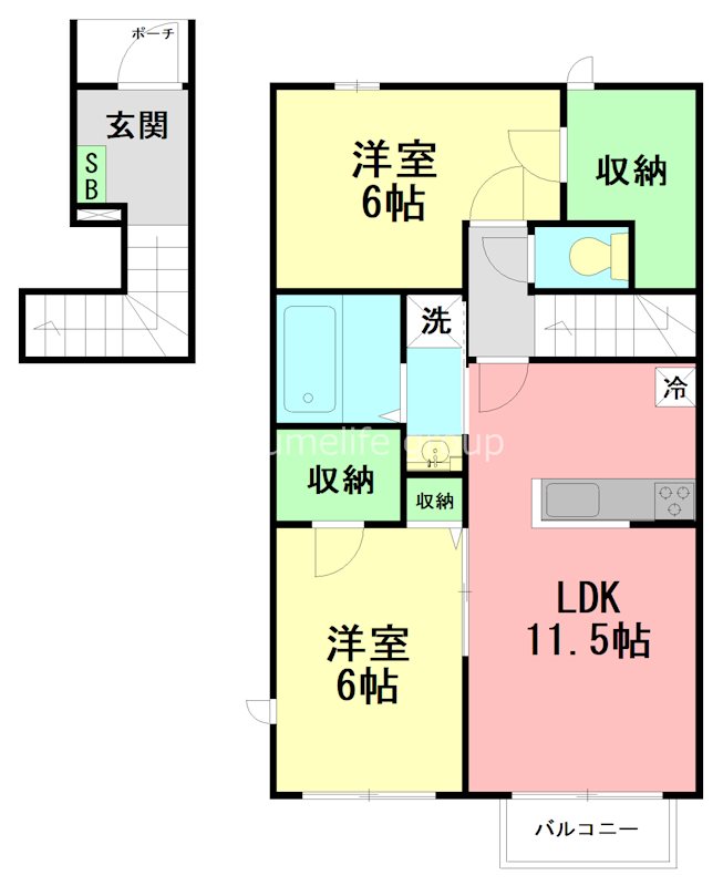 アメニティー厚木市林4丁目アパート 202号室 間取り
