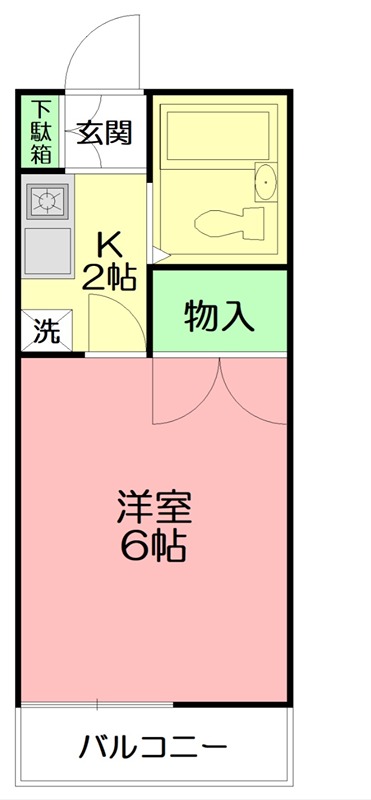 吉原ハイツ 204号室 間取り