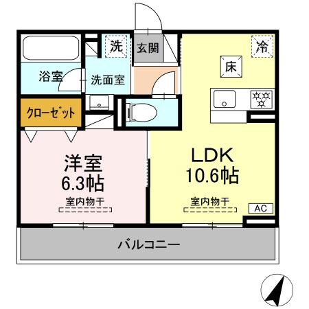 ビラフランカ 102号室 間取り