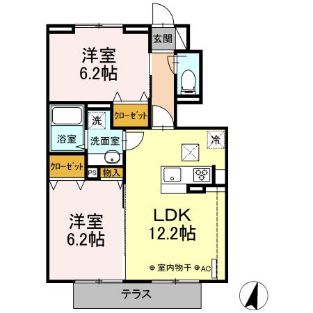 クレール湘南台V B 103号室 間取り
