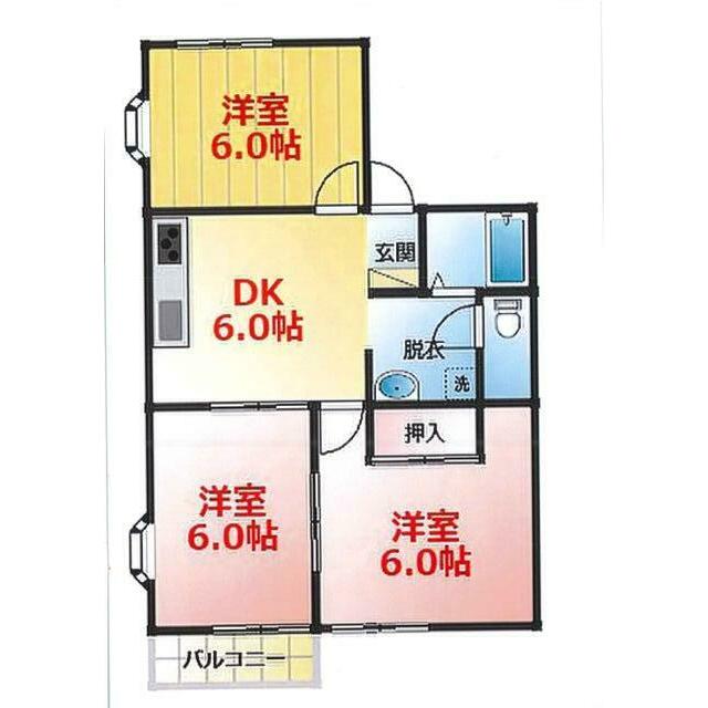 カトルメゾン 102号室 間取り