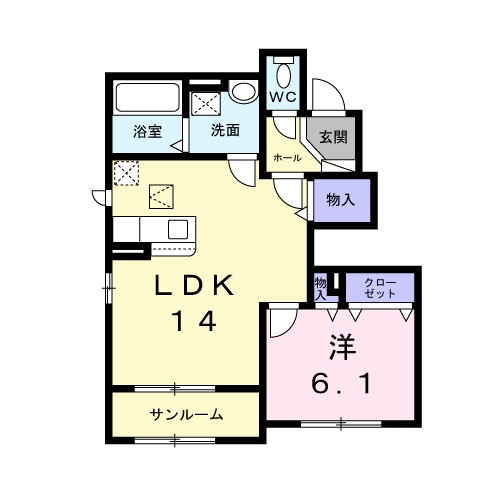 メゾンボヌールⅠ 101号室 間取り