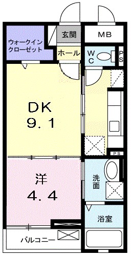 ユトリナ湘南　Ｂ 202号室 間取り