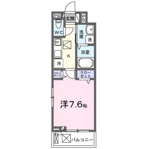 ヴィオラ田村Ⅱ 102号室 間取り