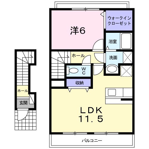 リバーサイドⅠ 203号室 間取り