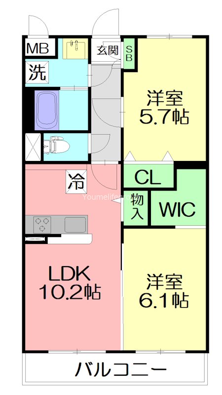 テラス279  402号室 間取り