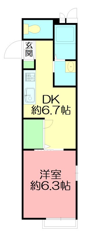 クレールJe茅ヶ崎 201号室 間取り