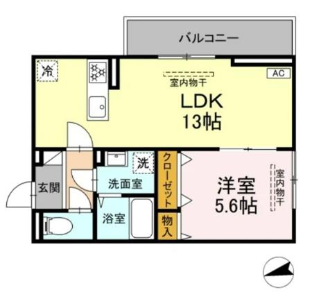 アンソレイユ宮ノ上 201号室 間取り