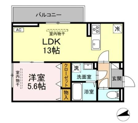 アンソレイユ宮ノ上 205号室 間取り