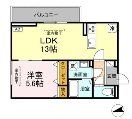 アンソレイユ宮ノ上 305号室 間取り