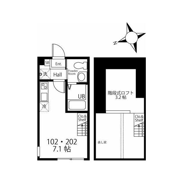 ハーミットクラブハウス戸塚ロータスコート 102号室 間取り