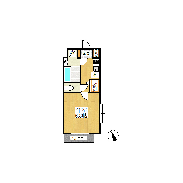 リメス矢部 201号室 間取り