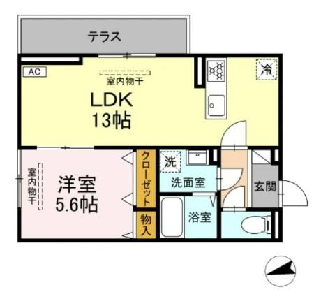 アンソレイユ宮ノ上 105号室 間取り