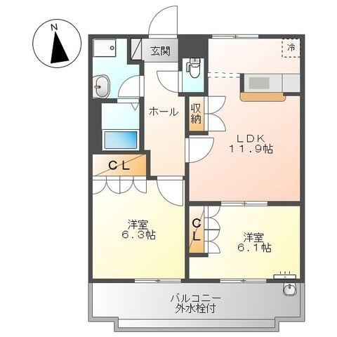 ソレアード・メゾンＢ 202号室 間取り