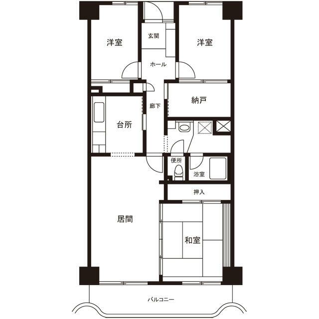 鎌倉岩瀬ハイツ 606号室 間取り