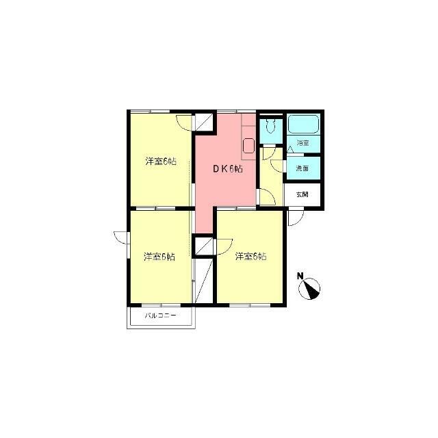 ベルデュールＢ 201号室 間取り