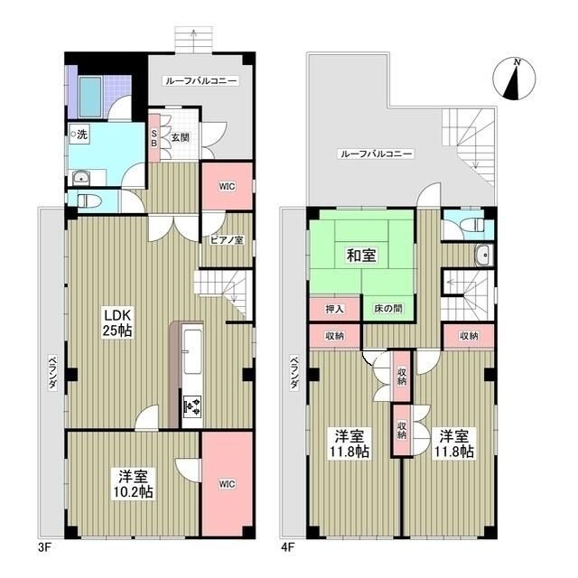 プチシャトー矢作 3号室 間取り