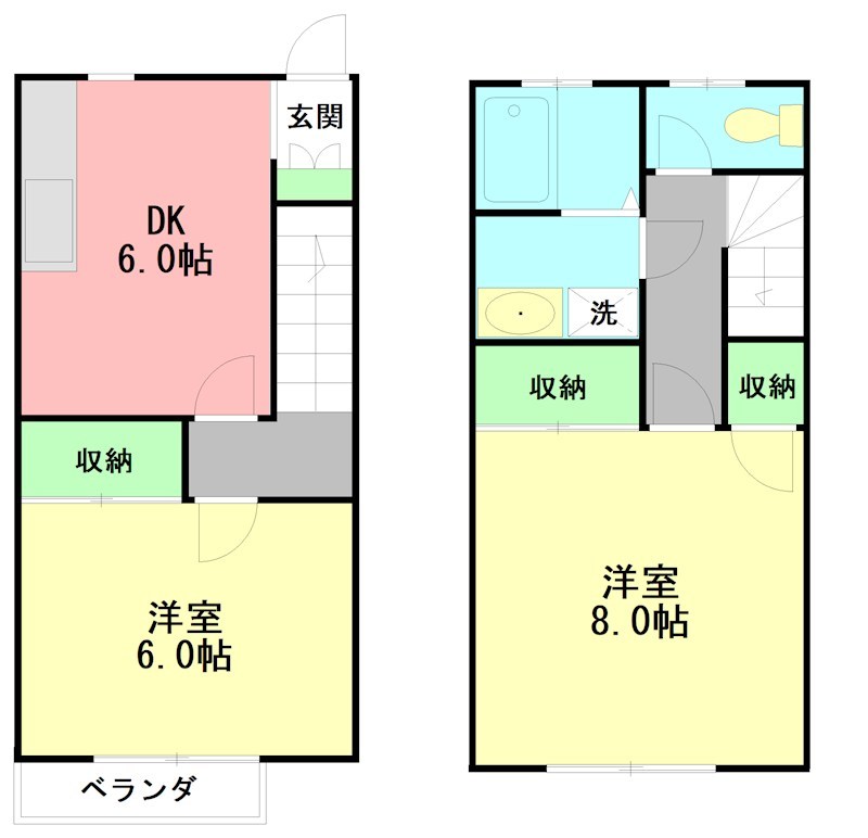 グリーンパール A号室 間取り