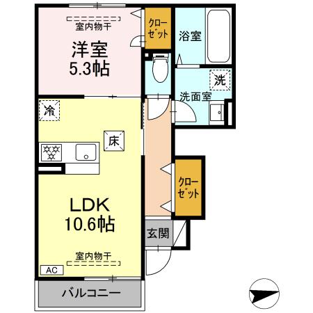 ホワイト キャッスル 103号室 間取り