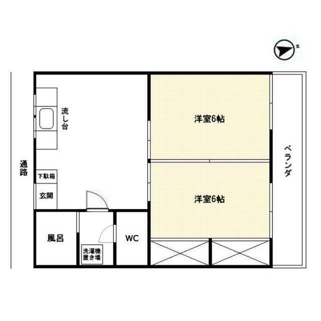 マリンハイツ 202号室 間取り