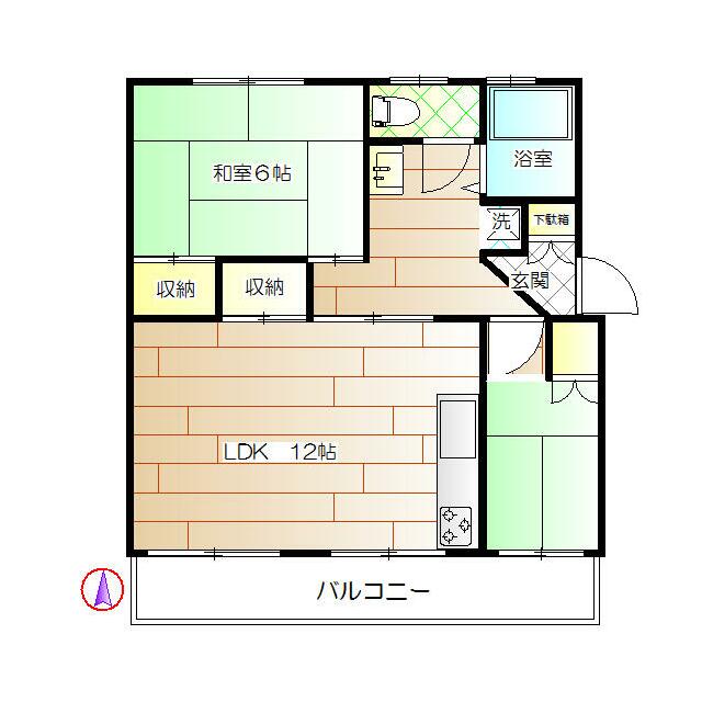 東高森団地1号棟 406号室 間取り