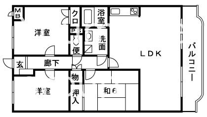 ウィスタリアⅡ 303号室 間取り