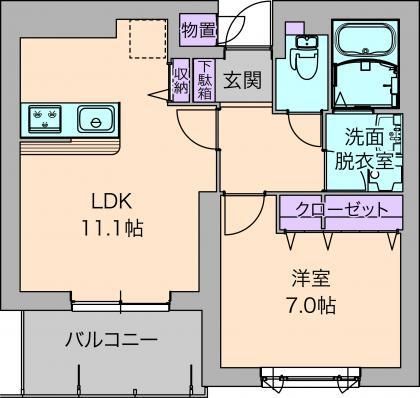 ホワイトアーミン湘南 103号室 間取り