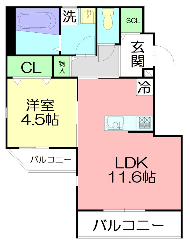 (仮)リバービレッジ中海岸 102号室 間取り