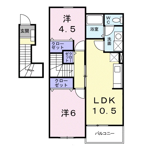 シャン・ド・フルール 202号室 間取り