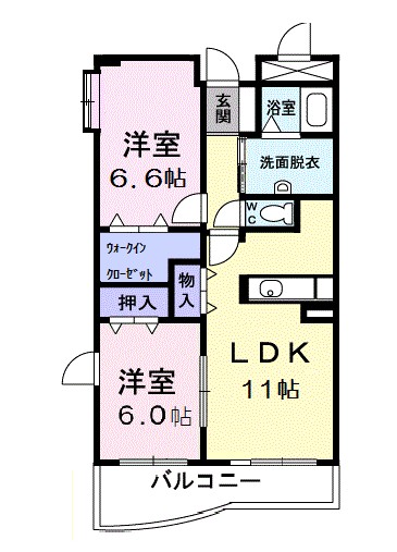 ビジュオール 204号室 間取り