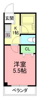 タミーハイツ本厚木 209号室 間取り