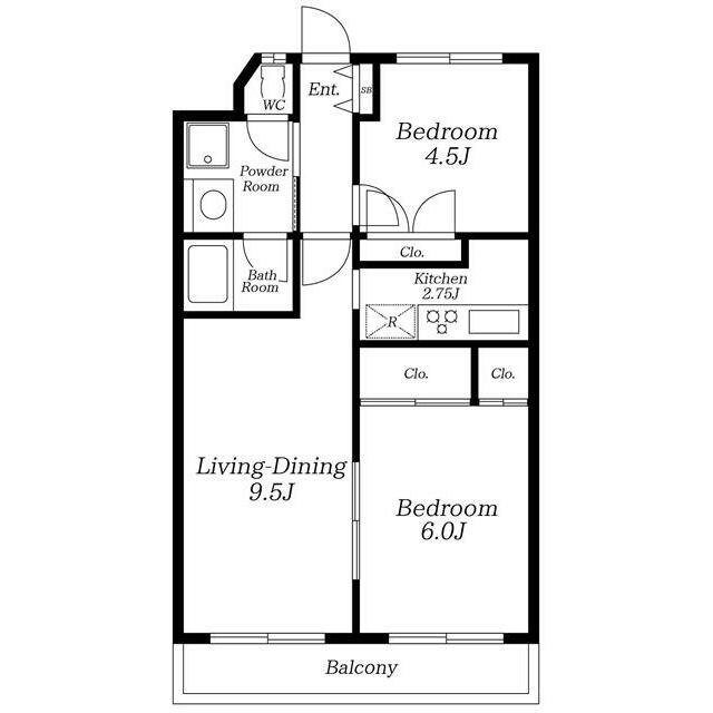 マルベリー平塚 202号室 間取り