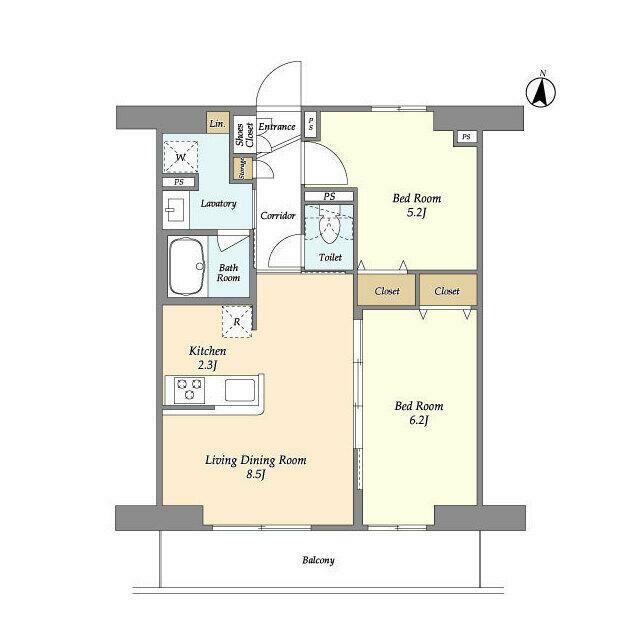 LIBR GRANT 藤沢 0803号室 間取り