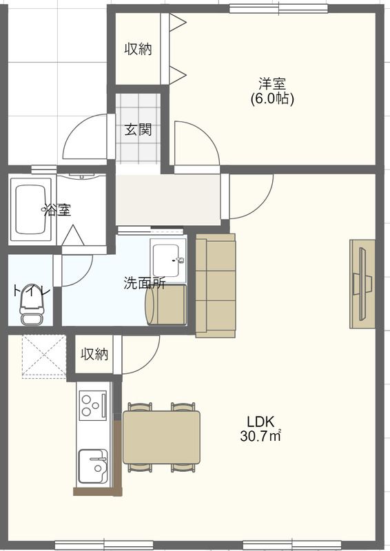 オレンジヒルズ 205号室 間取り