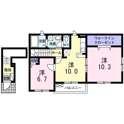 オランジュ・ボヌール 202号室 間取り