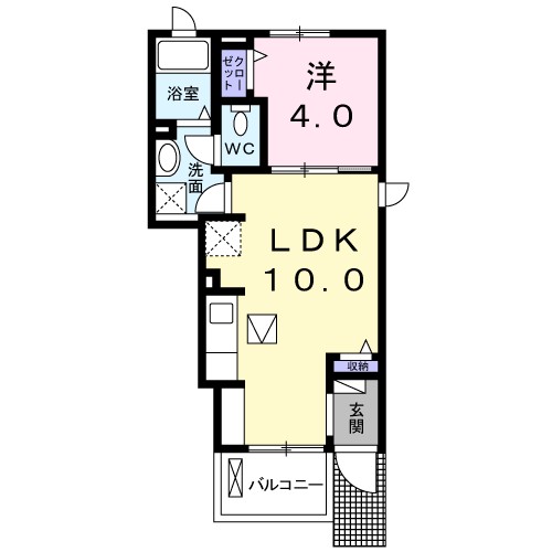 ルピナス鎌倉 105号室 間取り