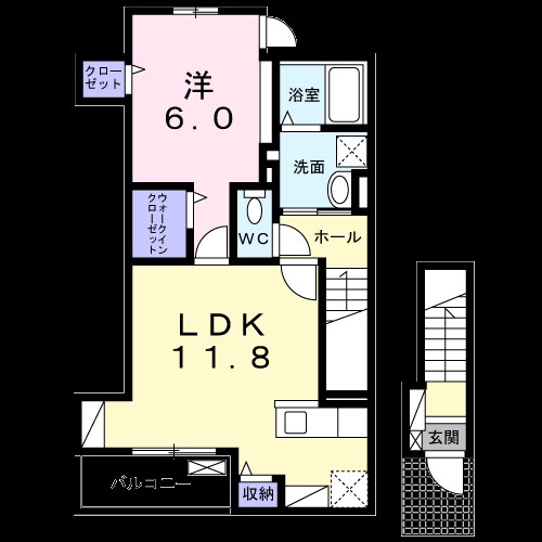 ベル アルカンシェル 205号室 間取り