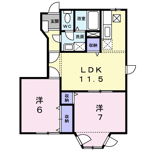 ミレア開成Ｃ 101号室 間取り